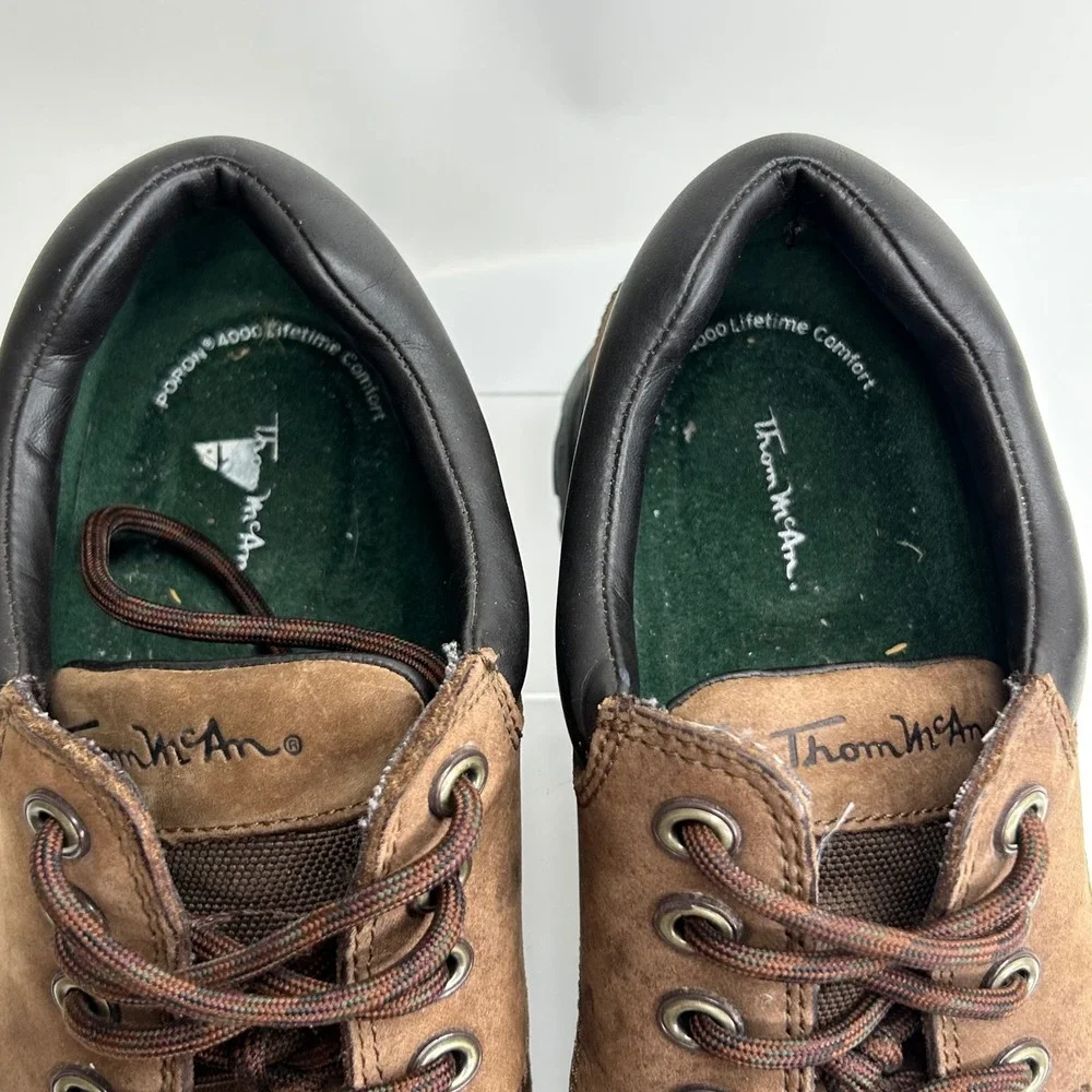 VTG Thom McAn Mens Brown Leather Moc Toe Lug Sole Shoes 8EEE 8W 6507/1000